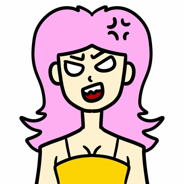 Cartoon Woman Pink White — Stock Photo, Image