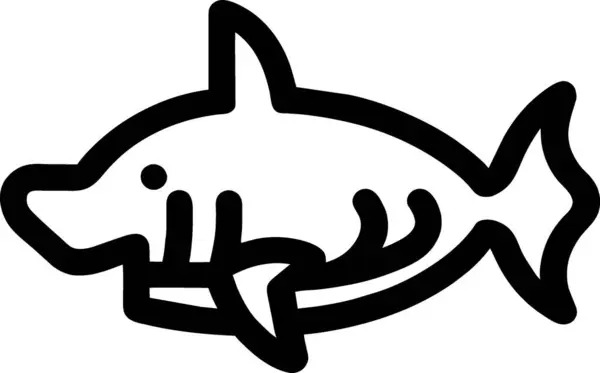 鲨鱼鱼食图标轮廓风格 — 图库照片