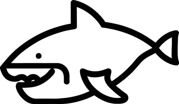 鲨鱼鱼食图标轮廓风格 — 图库照片