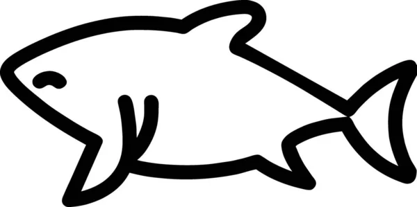 Ícone Comida Peixe Tubarão Estilo Esboço — Fotografia de Stock