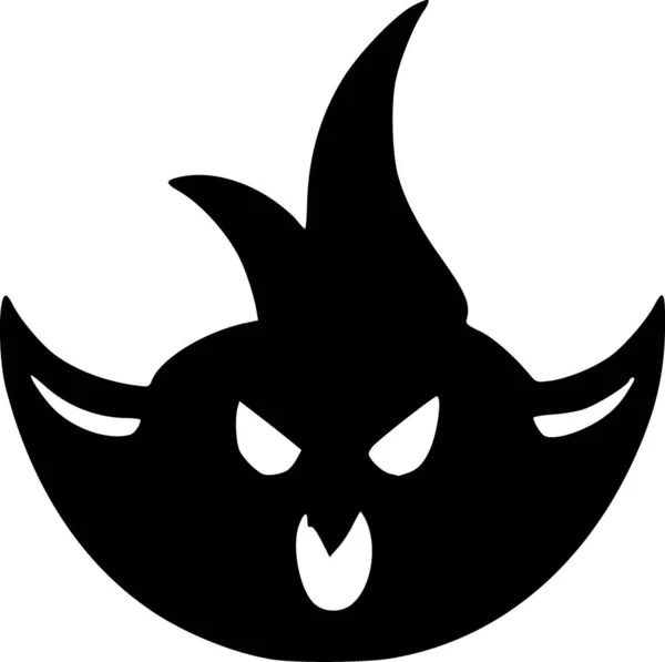 Zła Diabeł Zła Ikona Solidnym Stylu — Zdjęcie stockowe