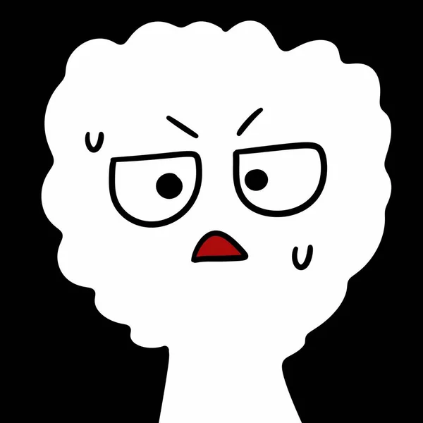 Cartoon Illustration Angry Bald Bald Man — Stock Photo, Image