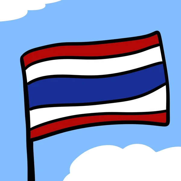 Thailand Icono Bandera Dibujo Animado Del Icono Bandera Tailandia Para —  Fotos de Stock