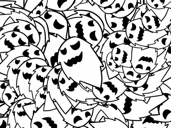 Illustration Des Hintergrunds Der Halloween Party Von Hand Gezeichnet Schwarz — Stockfoto