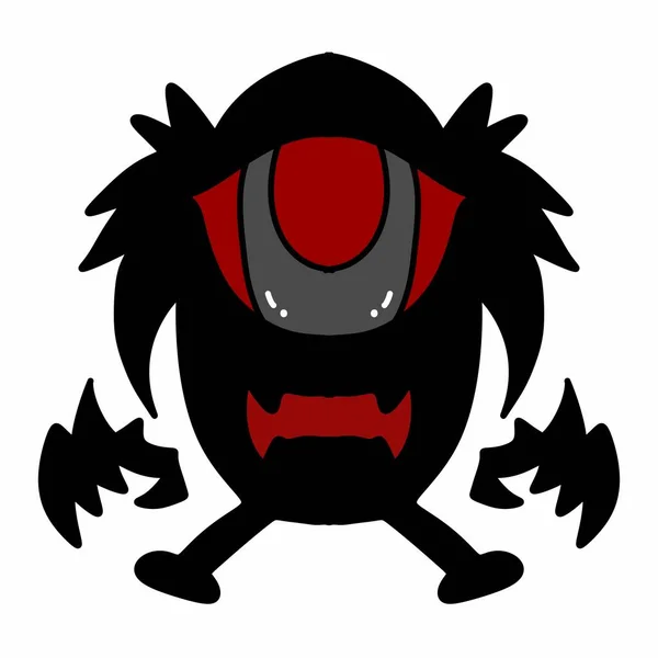 Art Cartoon Angry Black Monster — Stock Photo, Image