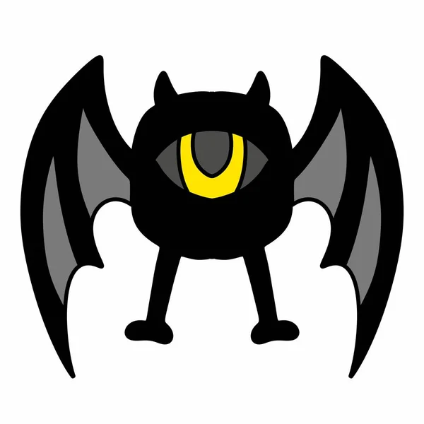 Halloween Bat Dengan Mata Pada Latar Belakang Putih — Stok Foto