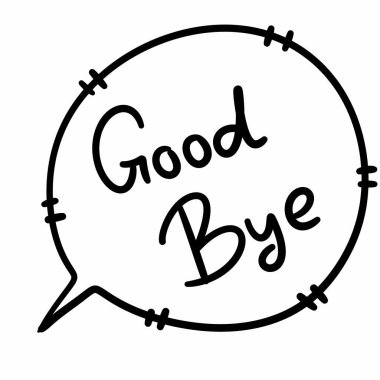 art goodbye text on white clipart