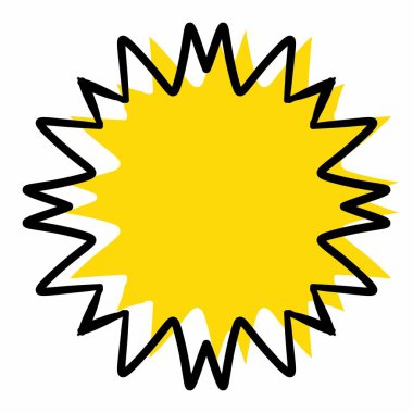 Beyaz arkaplanda sarı güneş