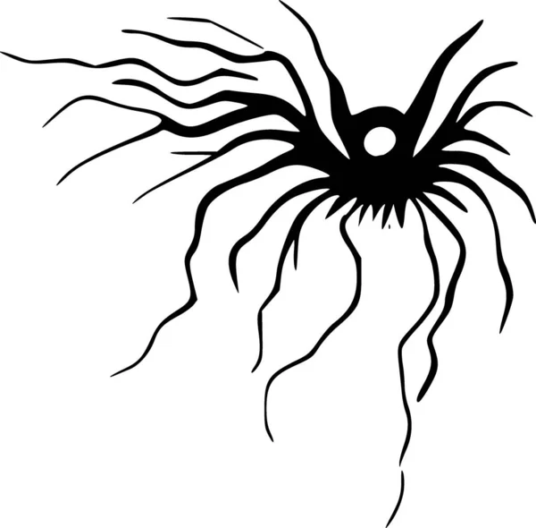 Τέχνη Μαύρη Σιλουέτα Μιας Αράχνης — Φωτογραφία Αρχείου