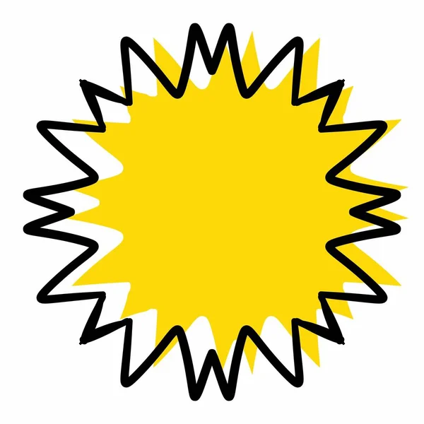 白色背景下的黄色太阳 — 图库照片