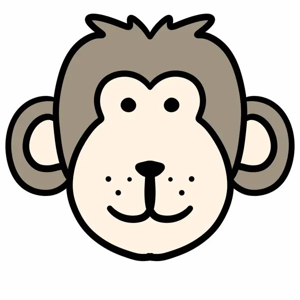 卡通猴子头动物人物形象图解 — 图库照片