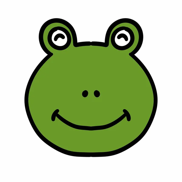 cute smiling frog, illustration, on white background