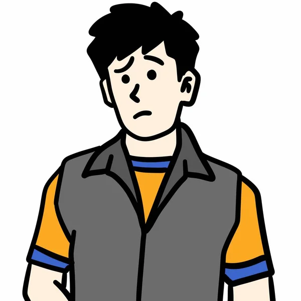 Personagem Desenho Animado Homem Jovem Roupas Casuais — Fotografia de Stock