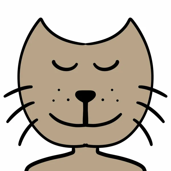 Icono Gato Dibujos Animados Sobre Fondo Blanco —  Fotos de Stock