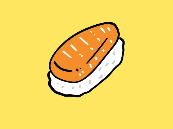 Sztuka Japoński Sushi Rolka Ilustracja — Zdjęcie stockowe