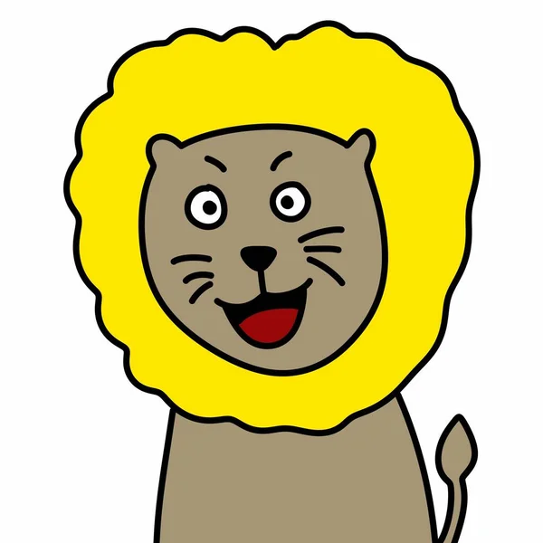 cartoon lion, illustration on white background