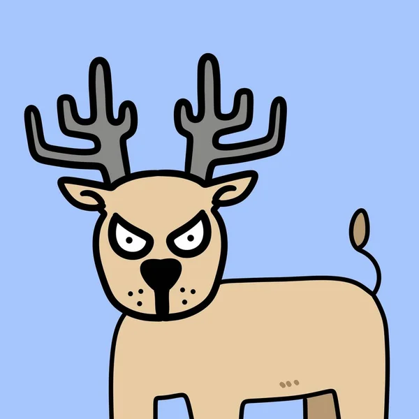 Cartoon Cute Wild Reindeer Animal — Stock Photo, Image