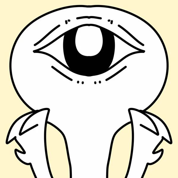 Personagem Desenho Animado Monstro Branco Bonito — Fotografia de Stock