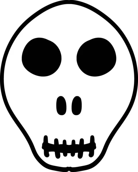 할로윈 두개골 간단한 디자인 일러스트레이션 — 스톡 사진