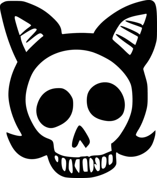 Икона Головы Кошки Хэллоуина Твердом Стиле — стоковое фото