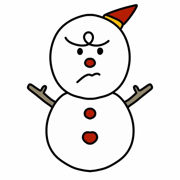 Cartoon Snowman Eyes Hat — Stock Photo, Image