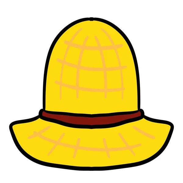 Sombrero Amarillo Con Icono Accesorio Seguridad — Foto de Stock