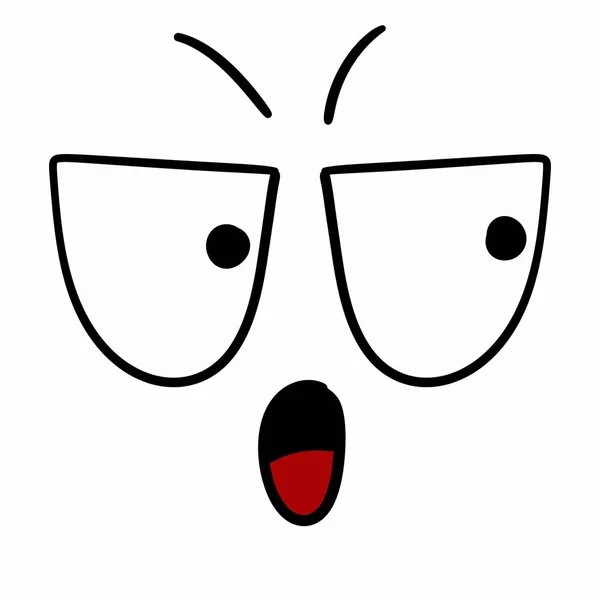 Kunst Cartoon Doodle Wütendes Gesicht — Stockfoto