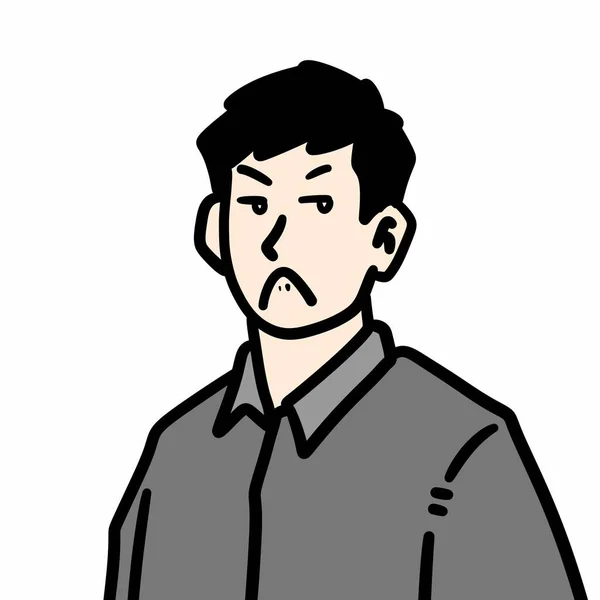 Cartoon Doodle Wütender Kerl Auf Weißem Hintergrund — Stockfoto