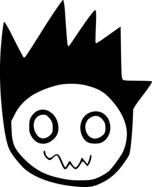 şirin hayalet yüz çizgi film ikonu tasarımı, illüstrasyon 