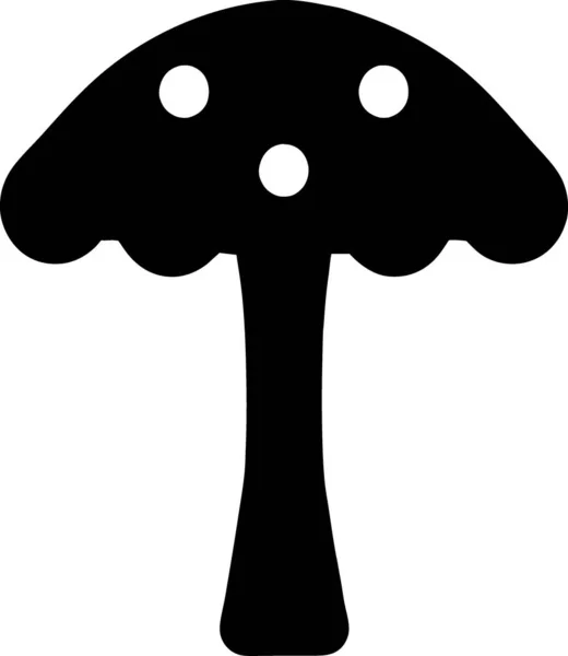 Schwarz Weiß Der Pilz Ikone Illustration — Stockfoto