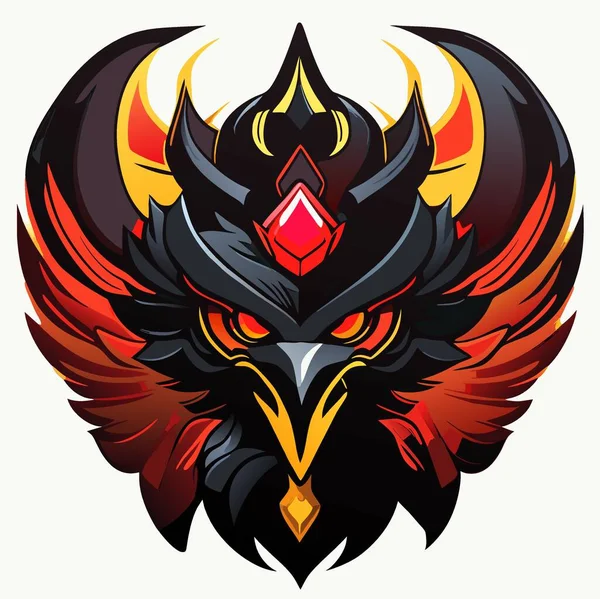 Fire Eagle Logo Design White Background Cartoon — Stock Photo, Image