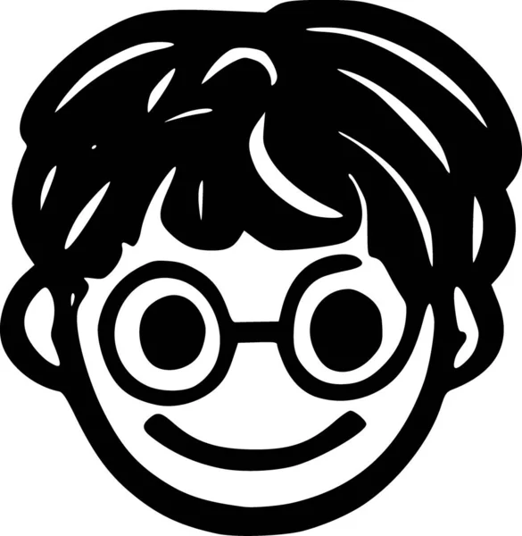 Αγόρι Γυαλιά Παιδικό Καρτούν Πρόσωπο — Φωτογραφία Αρχείου