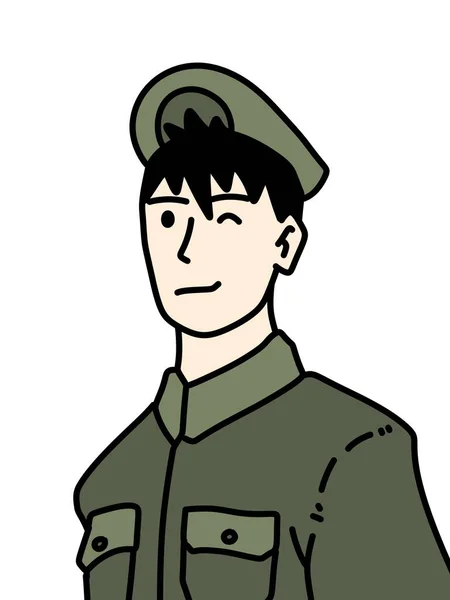アート孤立した兵士漫画アイコン — ストック写真