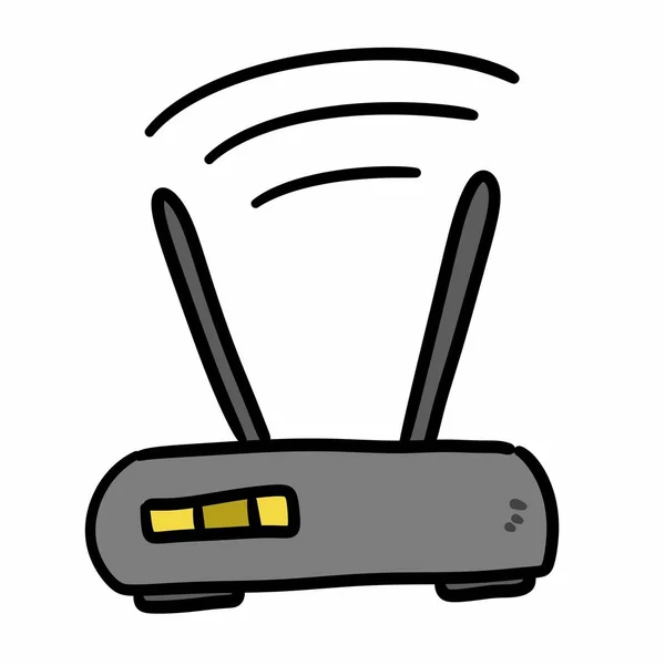 Sztuka Kreskówka Doodle Router Ikona — Zdjęcie stockowe