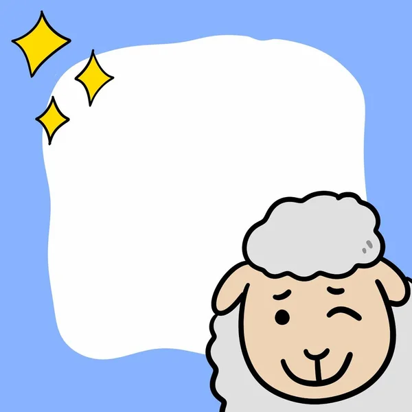 Sheep Blank Sign Illustration — Stock Photo, Image