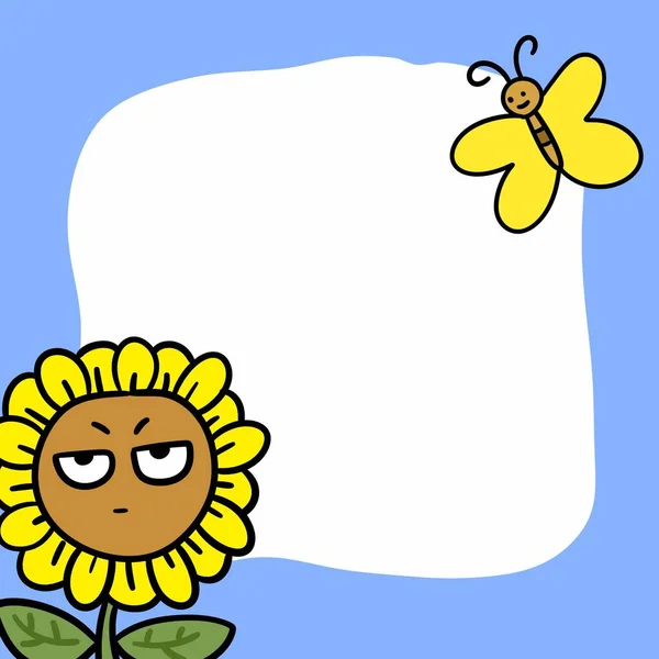 cute cartoon flower character expression illustration