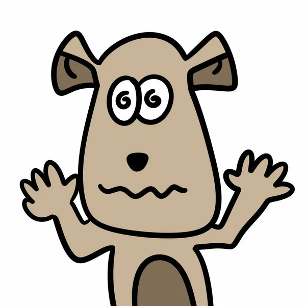 Art Cute Dog Cartoon Character — Stock Photo, Image