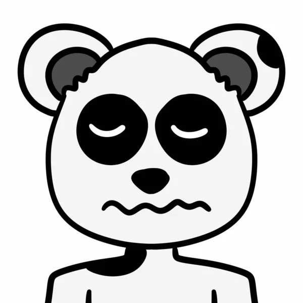 Panda Kifejezéssel Emotikon Illusztráció — Stock Fotó