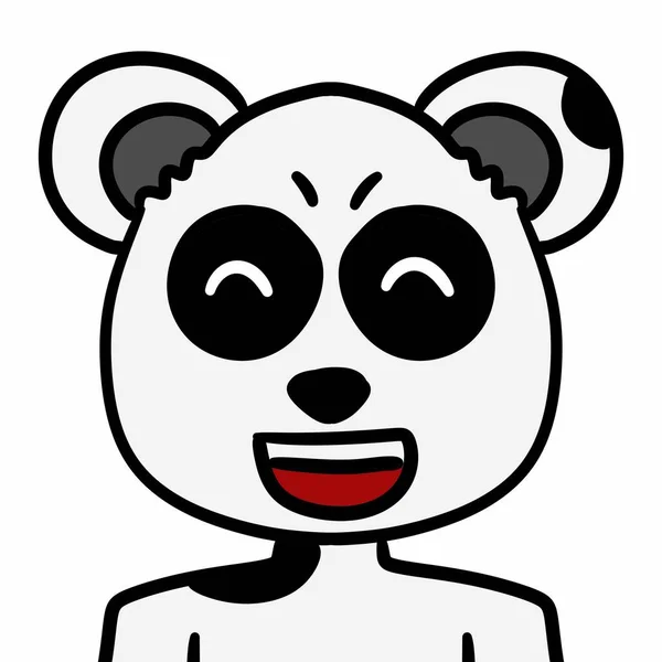 Panda Med Uttryck Emoticon Illustration — Stockfoto