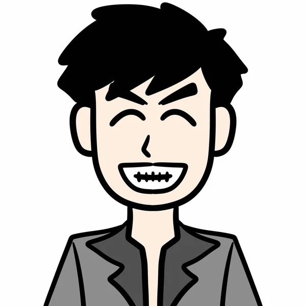 Arte Feliz Hombre Sonriendo Personaje Dibujos Animados —  Fotos de Stock