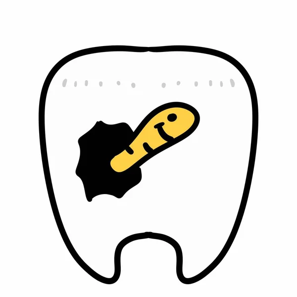 Арт Зуб Иконкой Зубной Щетки — стоковое фото