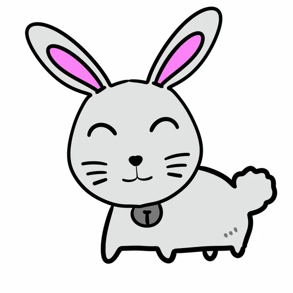 Sevimli Tavşan Hayvan Karakter Çizimi Tasarımı — Stok fotoğraf