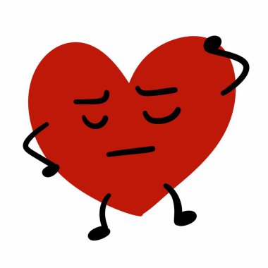 Beyaz arka planda güzel bir karikatür kalbi.