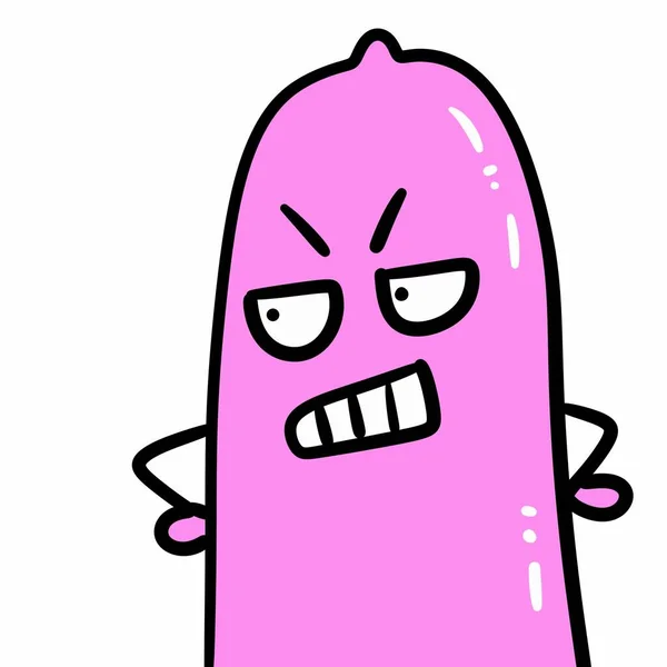 Cartoon Pink Condom White Background — Stock Photo, Image