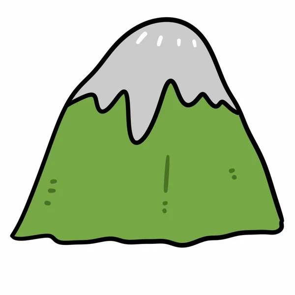 Cartoon Doodle Mountains Isolated White Background — 图库照片