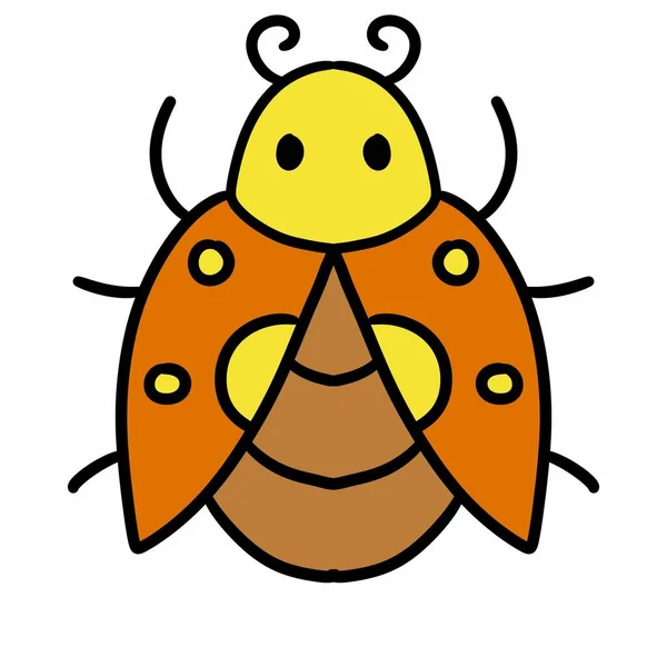 Marienkäfer Insektensymbol Farbumriss — Stockfoto