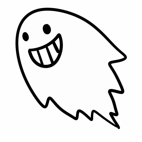 Halloween Fantasma Com Fundo Branco Ilustração — Fotografia de Stock