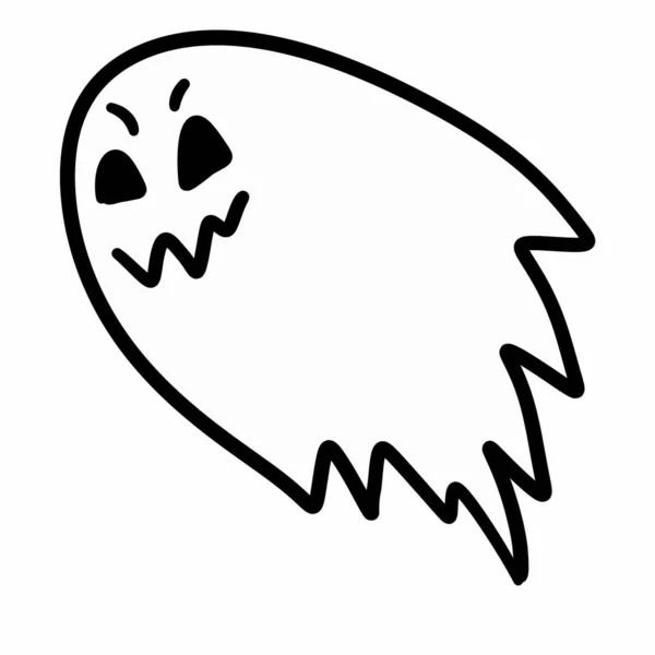 Fantôme Halloween Avec Une Illustration Fond Blanc — Photo