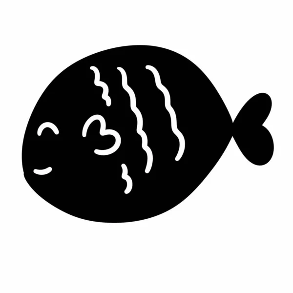 Fiskikon Enkel Illustration Fisk Ikon För Webben — Stockfoto