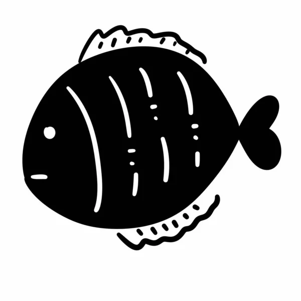 Icona Del Pesce Semplice Illustrazione Dell Icona Del Pesce Web — Foto Stock